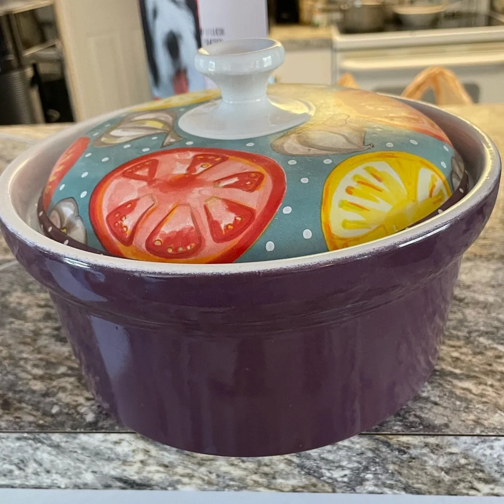 Covered casserole by Heather Outlaw Kurpis for the Essex collection
